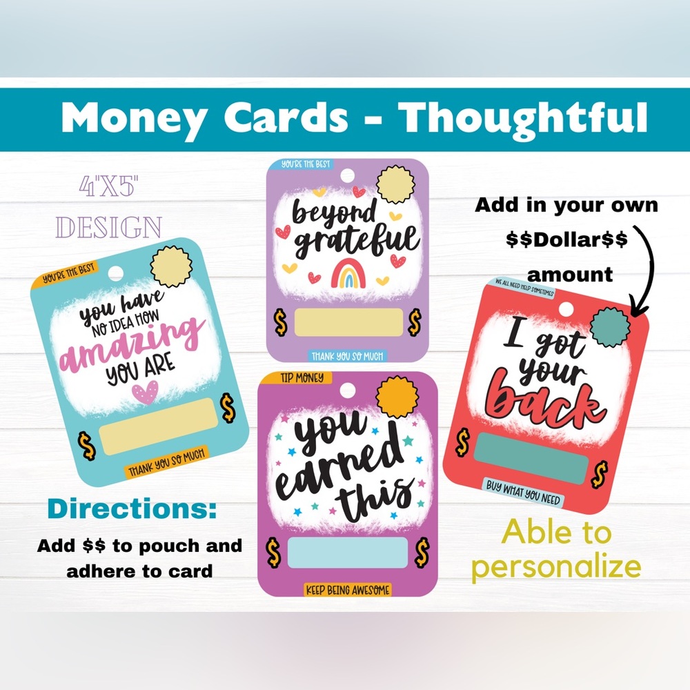 3 for $12 ALL OCCASIONS Money Cards (Self-Adhesive) ALL OCCASIONS - Picture 13 of 16